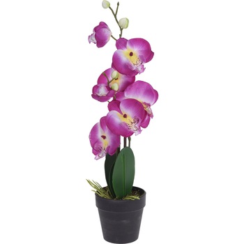 Orhidee roz artificiala in ghiveci 20X10X47 cm Orhidee roz artificiala in ghiveci 20X10X47 cm