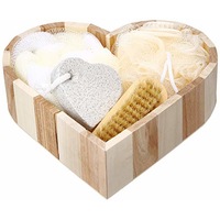 Set cadou accesorii de baie cu suport din lemn, Topi Toy