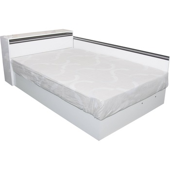 Pat cu lada de depozitare Sani Miraj, Alb/ Lucios, Inclusa si Saltea 120/190 cm Pat cu lada de depozitare Sani Miraj, Alb/ Lucios, Inclusa si Saltea 120/190 cm