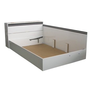 Pat cu lada de depozitare Sani Miraj, Alb/ Lucios, 120/190 cm Pat cu lada de depozitare Sani Miraj, Alb/ Lucios, 120/190 cm