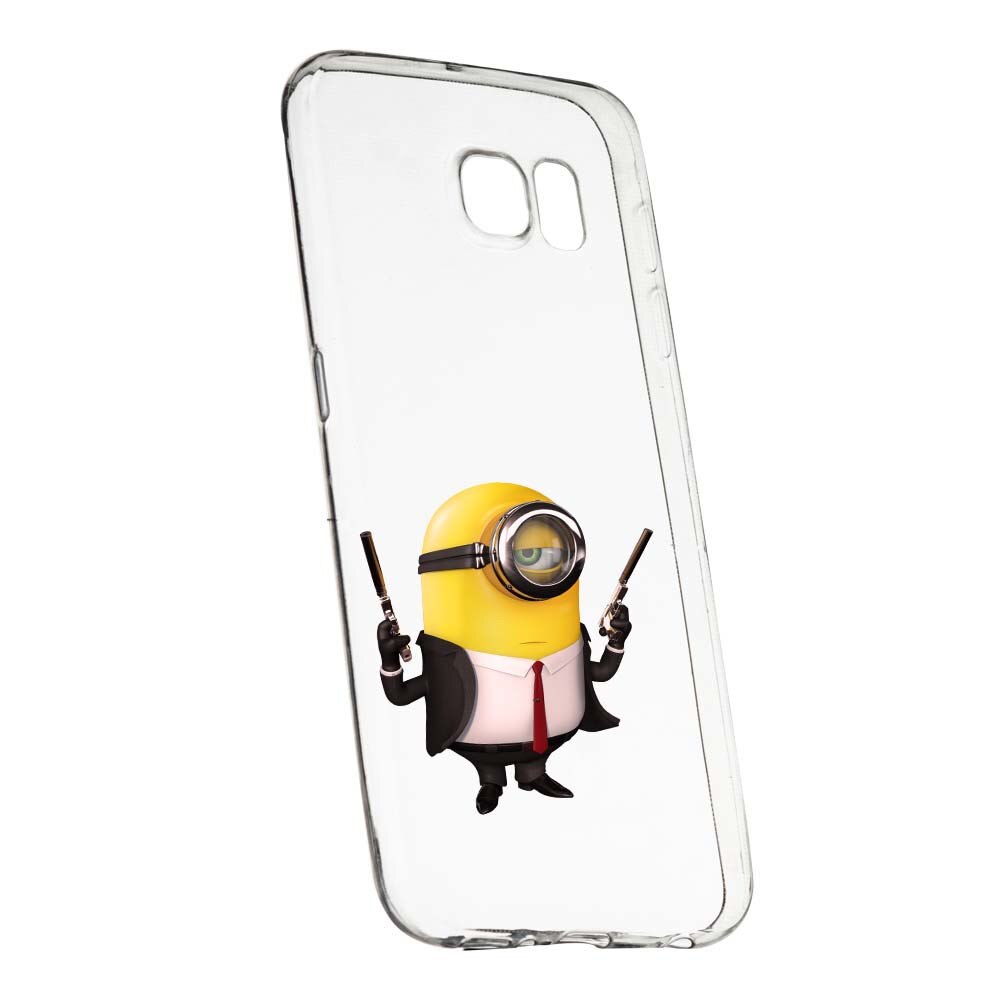 Husa de protectie Minion Hitman pentru Samsung Galaxy S7, rezistenta la uzura, anti-alunecare, din silicon Premium, 214