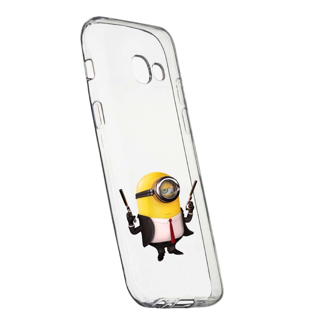 Husa de protectie Minion Hitman pentru Samsung Galaxy A3 2017, rezistenta la uzura, anti-alunecare, din silicon Premium, 214