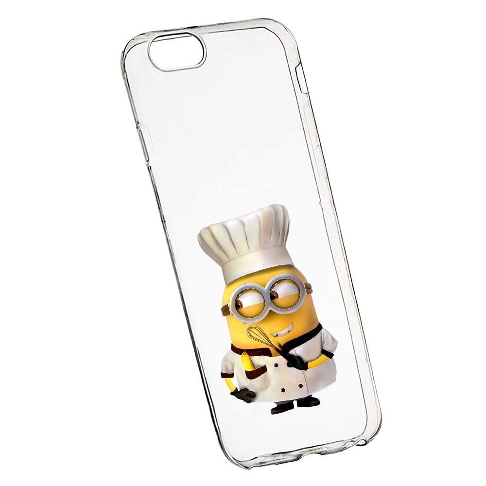 Husa de protectie Minion Chef pentru Apple iPhone 7 Plus /8 Plus, rezistenta la uzura, anti-alunecare, din silicon Premium, 215