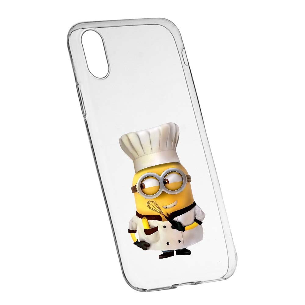 Husa de protectie Minion Chef pentru Apple iPhone XS Max, rezistenta la uzura, anti-alunecare, din silicon Premium, 215