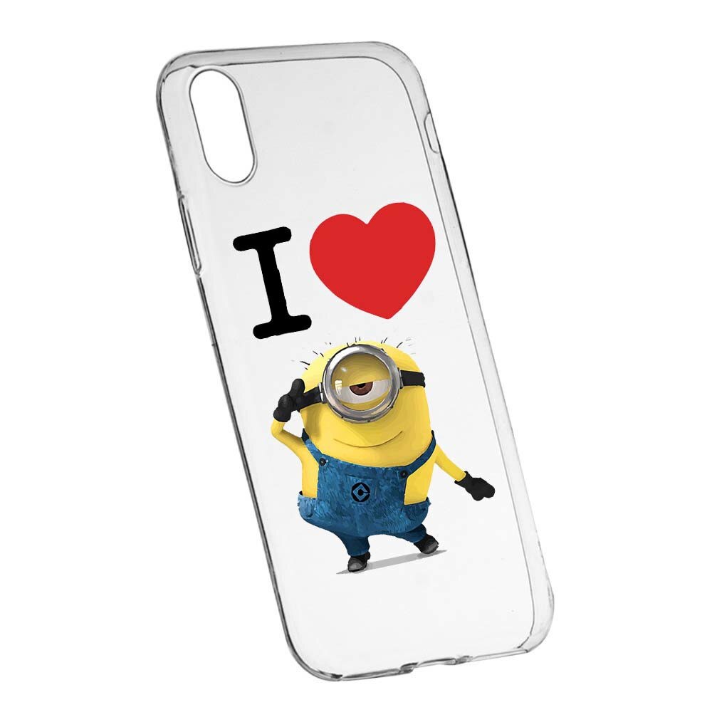 Husa de protectie I Love Minion pentru Apple iPhone XR, rezistenta la uzura, anti-alunecare, din silicon Premium, 216