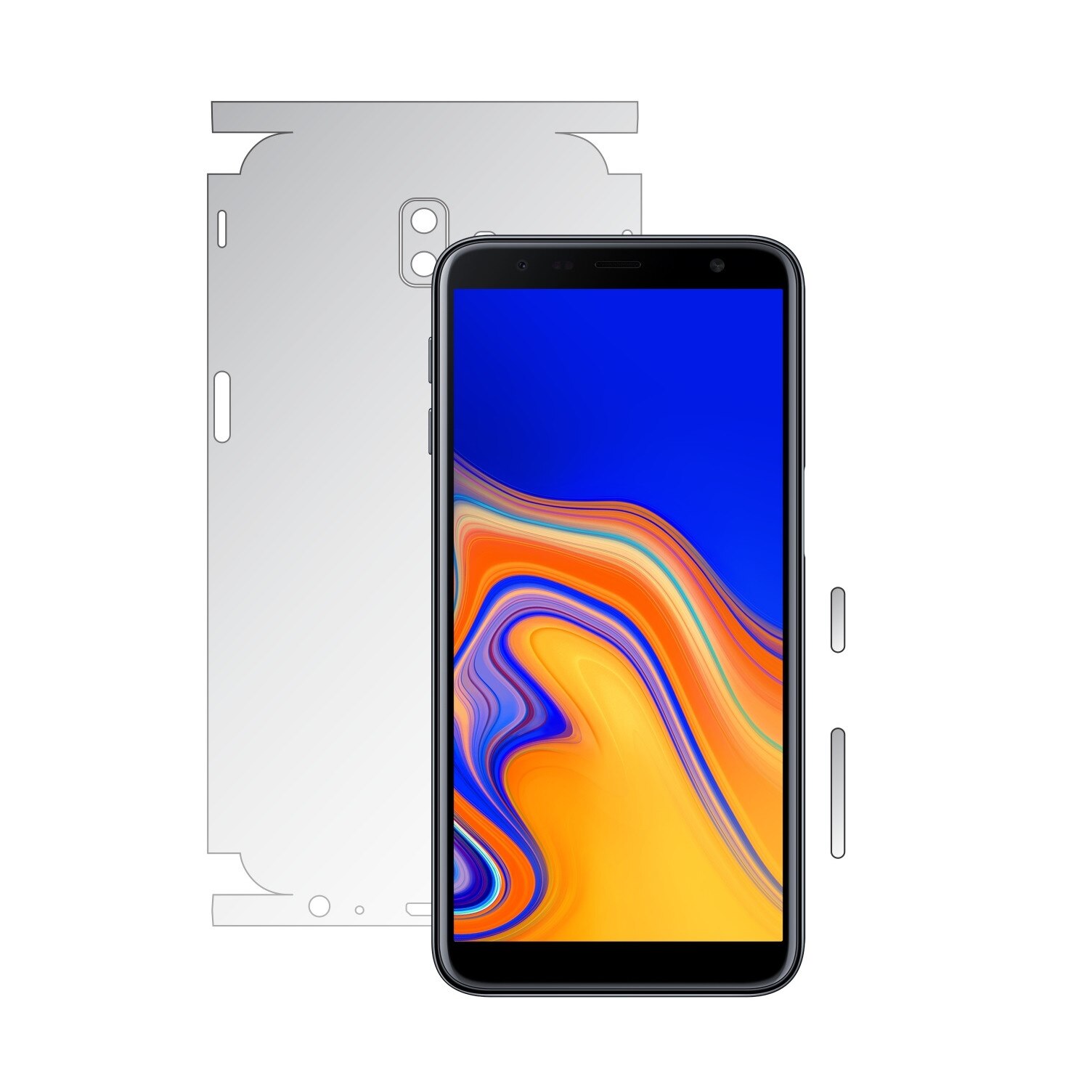 Folie Protectie Spate Invisible Skinz HD pentru Samsung Galaxy J6+ Plus - Folie Siliconica Ultra-Clear cu taiere 360 Cut pentru Carcasa Spate si Laterale, Skin Adeziv Transparent, Edge to Edge Full Case Cover