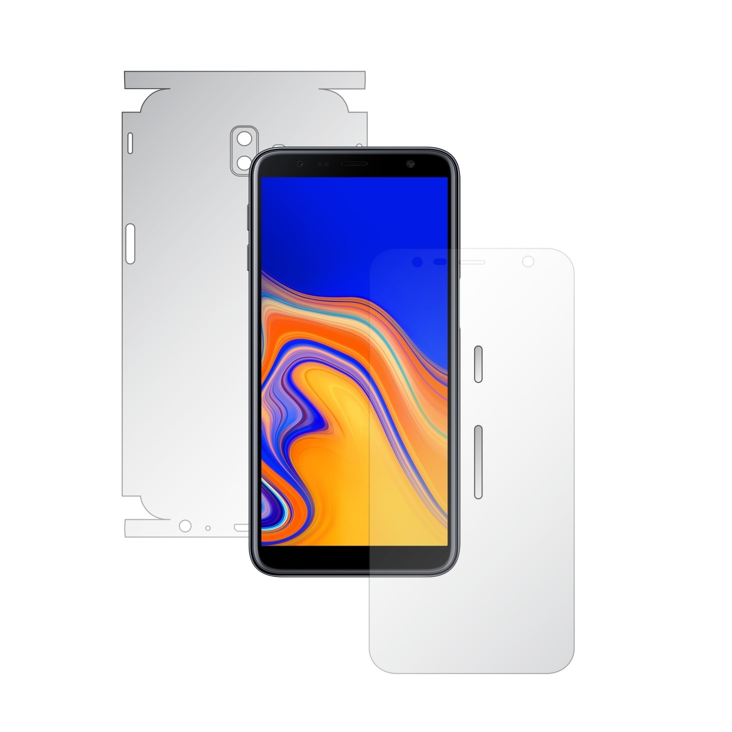 Folie Full Body Invisible Skinz UHD AutoRegeneranta pentru Samsung Galaxy J6+ Plus - Folie Protectie Siliconica Ultra-Clear cu taiere 360 Cut pentru Ecran, Carcasa Spate si Laterale, Skin Adeziv Transparent, Edge to Edge Cover