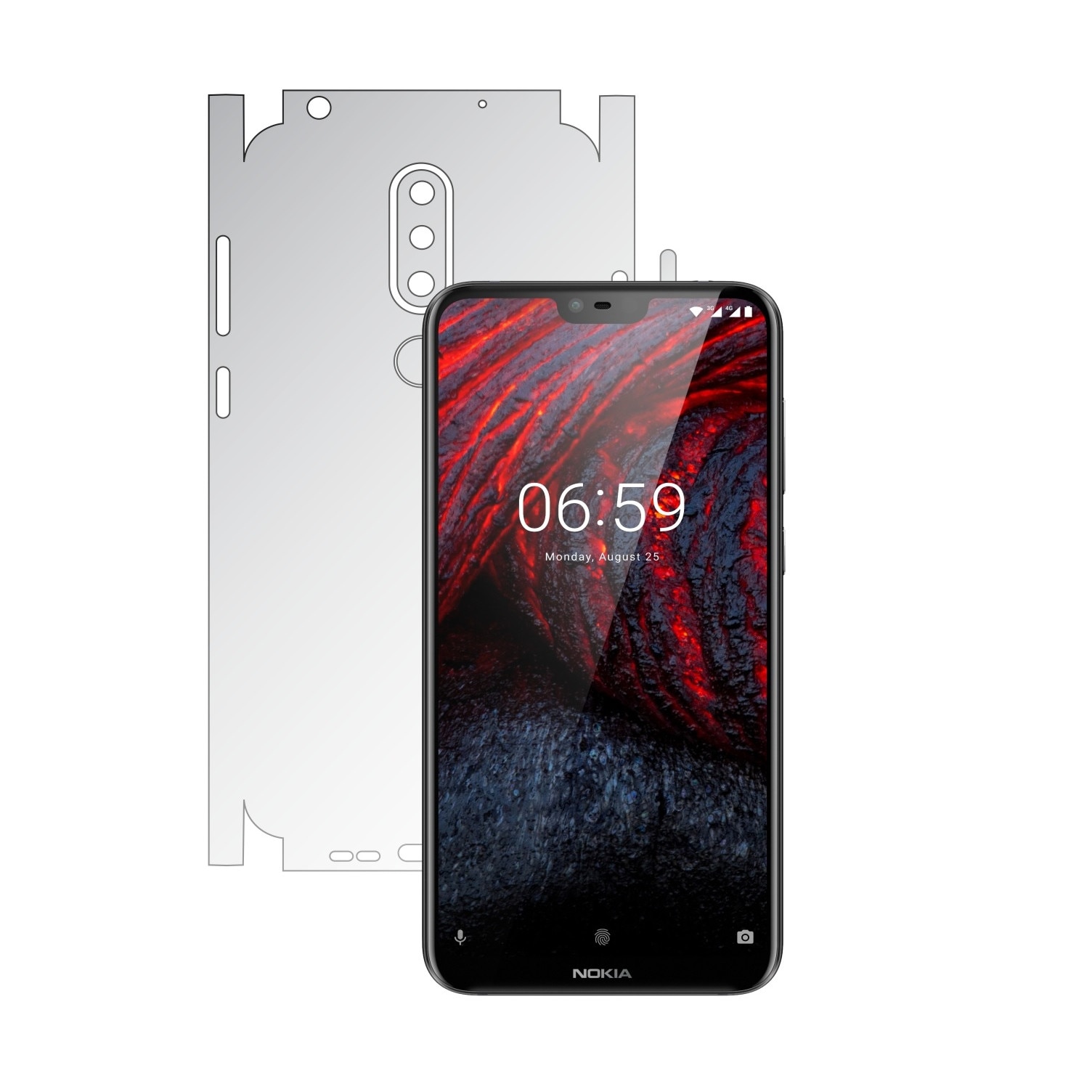 Folie Protectie Spate Invisible Skinz HD pentru Nokia 6.1 Plus (X6) - Folie Siliconica Ultra-Clear cu taiere 360 Cut pentru Carcasa Spate si Laterale, Skin Adeziv Transparent, Edge to Edge Full Case Cover