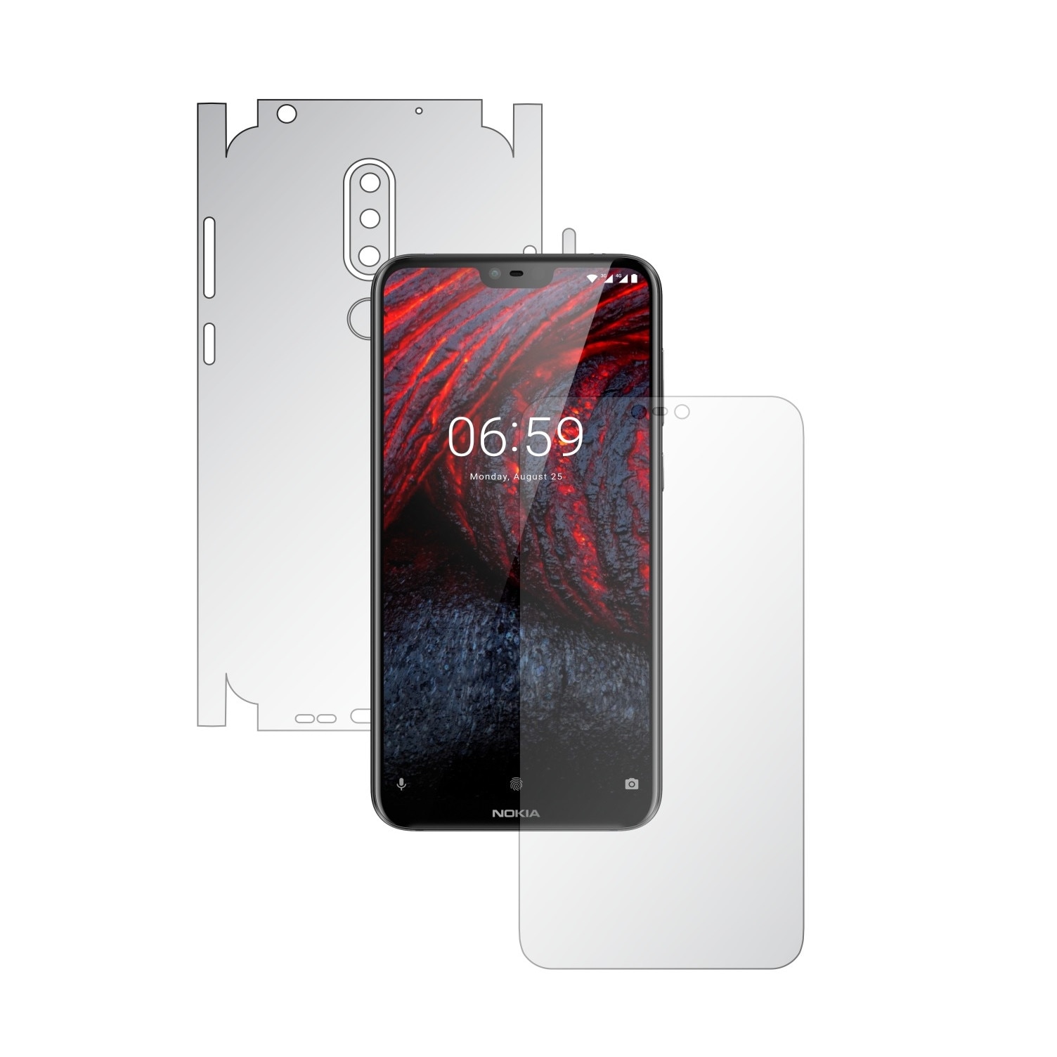 Folie Full Body Invisible Skinz UHD AutoRegeneranta pentru Nokia 6.1 Plus (X6) - Folie Protectie Siliconica Ultra-Clear cu taiere 360 Cut pentru Ecran, Carcasa Spate si Laterale, Skin Adeziv Transparent, Edge to Edge Cover