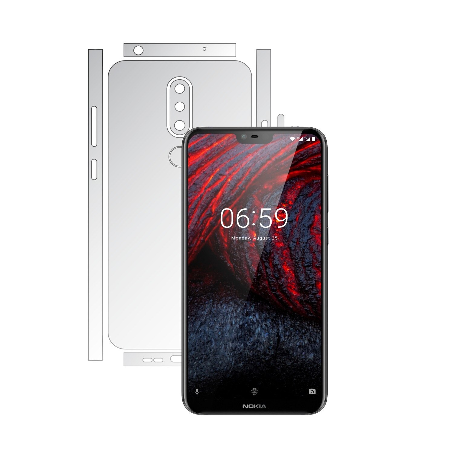 Folie Protectie spate Invisible Skinz UHD AutoRegeneranta pentru Nokia 6.1 Plus (X6) - Folie Siliconica Ultra-Clear cu taiere Split Cut pentru Carcasa Spate si Laterale, Skin Adeziv Transparent, Edge to Edge Full Case Cover