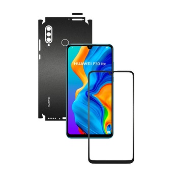 Folie Protectie Carbon Skinz pentru Huawei P30 Lite New Edition - Negru Mat 360 Cut, Skin Adeziv Full Body pentru Carcasa Folie Protectie Carbon Skinz pentru Huawei P30 Lite New Edition - Negru Mat 360 Cut, Skin Adeziv Full Body pentru Carcasa