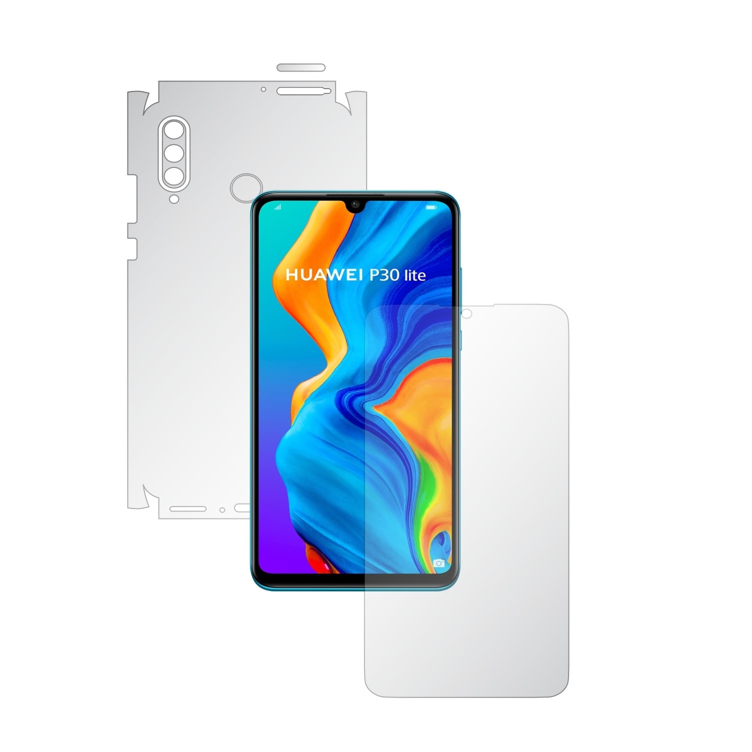 Folie Full Body Invisible Skinz UHD AutoRegeneranta pentru Huawei P30 Lite New Edition - Folie Protectie Siliconica Ultra-Clear cu taiere 360 Cut pentru Ecran, Carcasa Spate si Laterale, Skin Adeziv Transparent