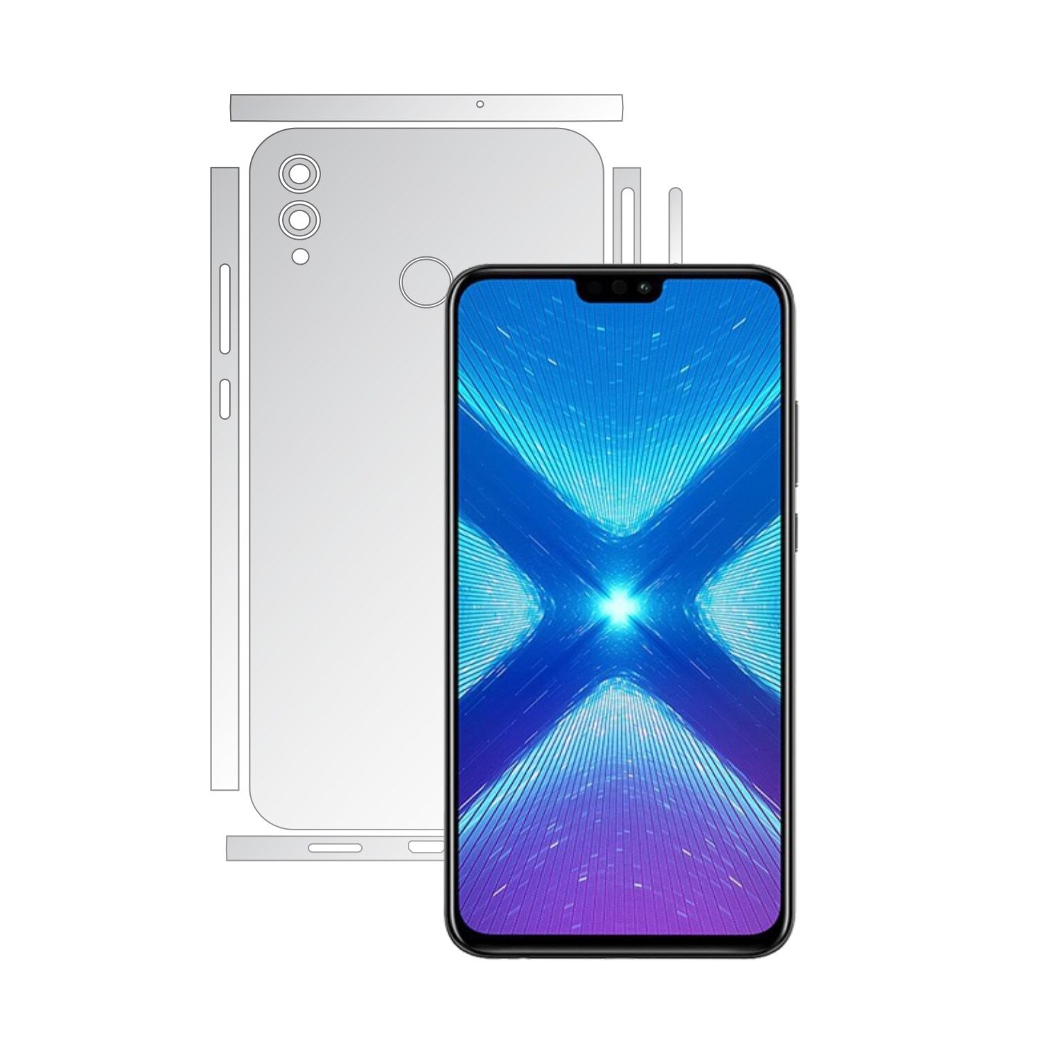 Folie Protectie spate Invisible Skinz UHD AutoRegeneranta pentru Huawei Honor View 10 Lite - Folie Siliconica Ultra-Clear cu taiere Split Cut pentru Carcasa Spate si Laterale, Skin Adeziv Transparent, Edge to Edge Full Case Cover