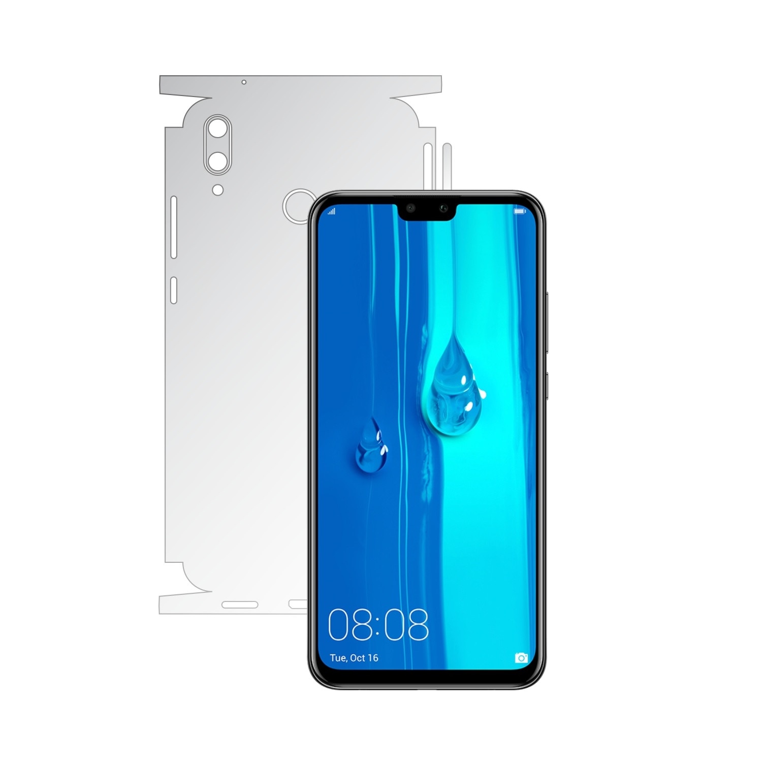 Folie Protectie Spate Invisible Skinz HD pentru Huawei Y9 (2019) - Folie Siliconica Ultra-Clear cu taiere 360 Cut pentru Carcasa Spate si Laterale, Skin Adeziv Transparent, Edge to Edge Full Case Cover