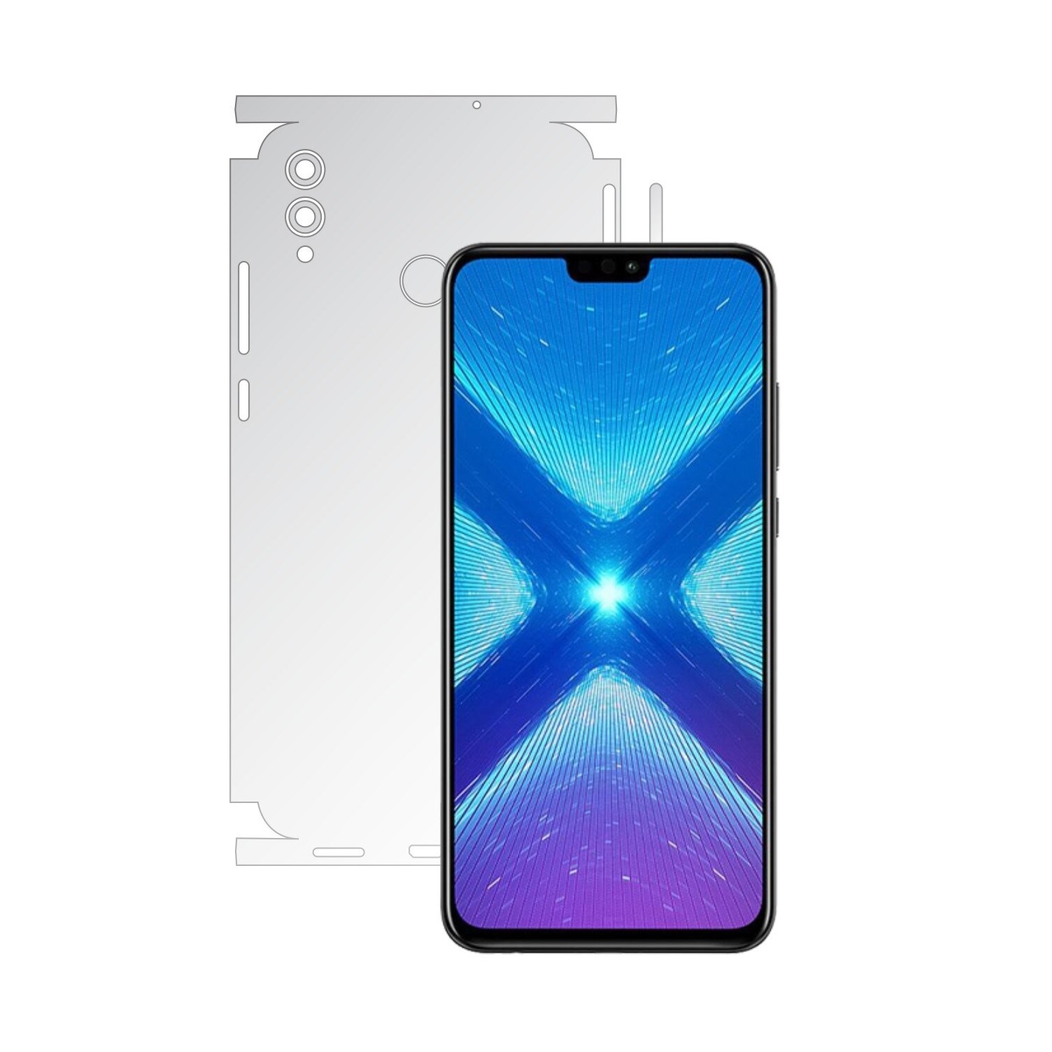 Folie Protectie Spate Invisible Skinz UHD AutoRegeneranta pentru Huawei Honor 8X - Folie Siliconica Ultra-Clear cu taiere 360 Cut pentru Carcasa Spate si Laterale, Skin Adeziv Transparent, Edge to Edge Full Case Cover