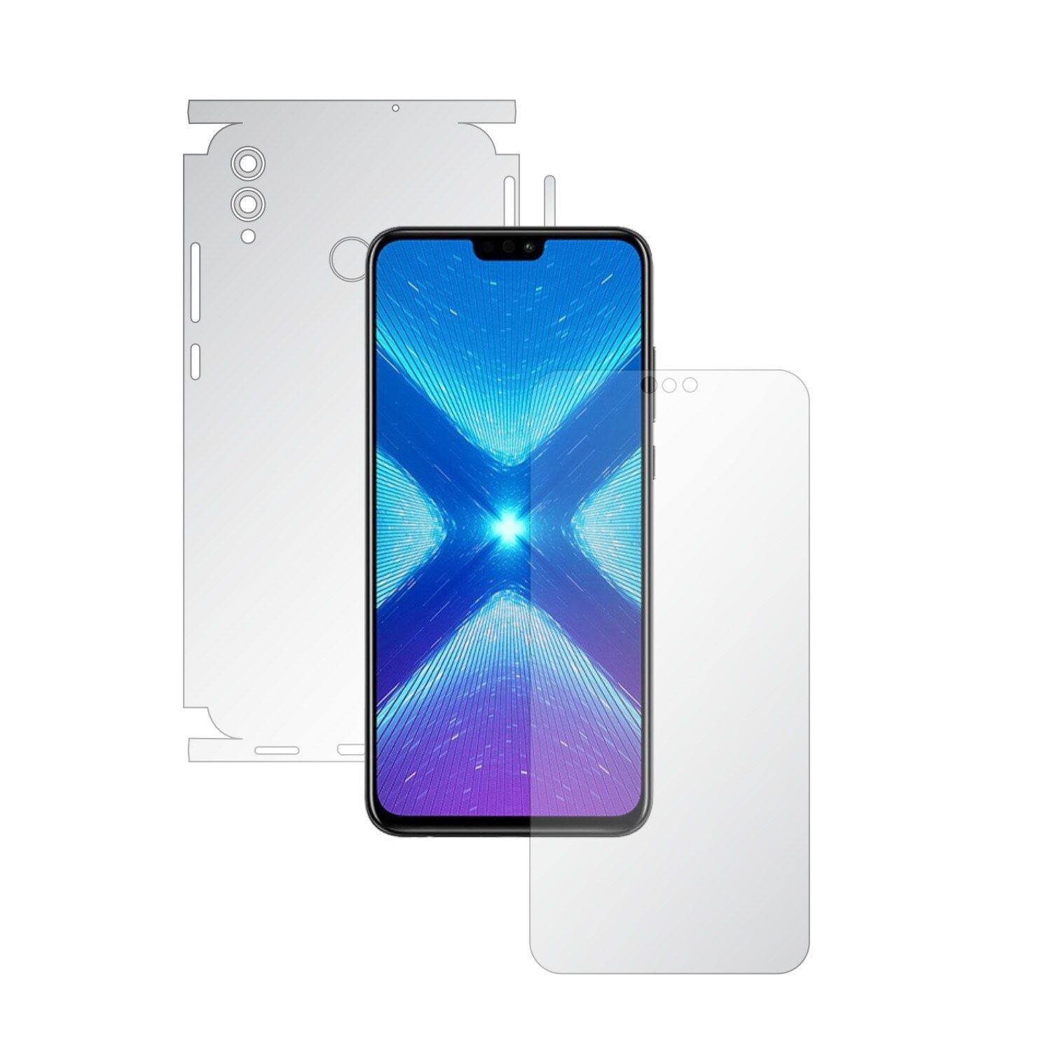 Folie Full Body Invisible Skinz UHD AutoRegeneranta pentru Huawei Honor 8X - Folie Protectie Siliconica Ultra-Clear cu taiere 360 Cut pentru Ecran, Carcasa Spate si Laterale, Skin Adeziv Transparent, Edge to Edge Cover