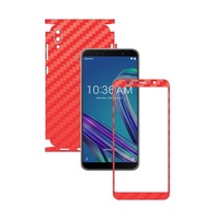 folie protectie carbon skinz pentru asus zenfone max pro m1 - carbon rosu 360 cut skin adeziv full body cover pentru rama ecran carcasa spate si laterale imagen 39_0_
0