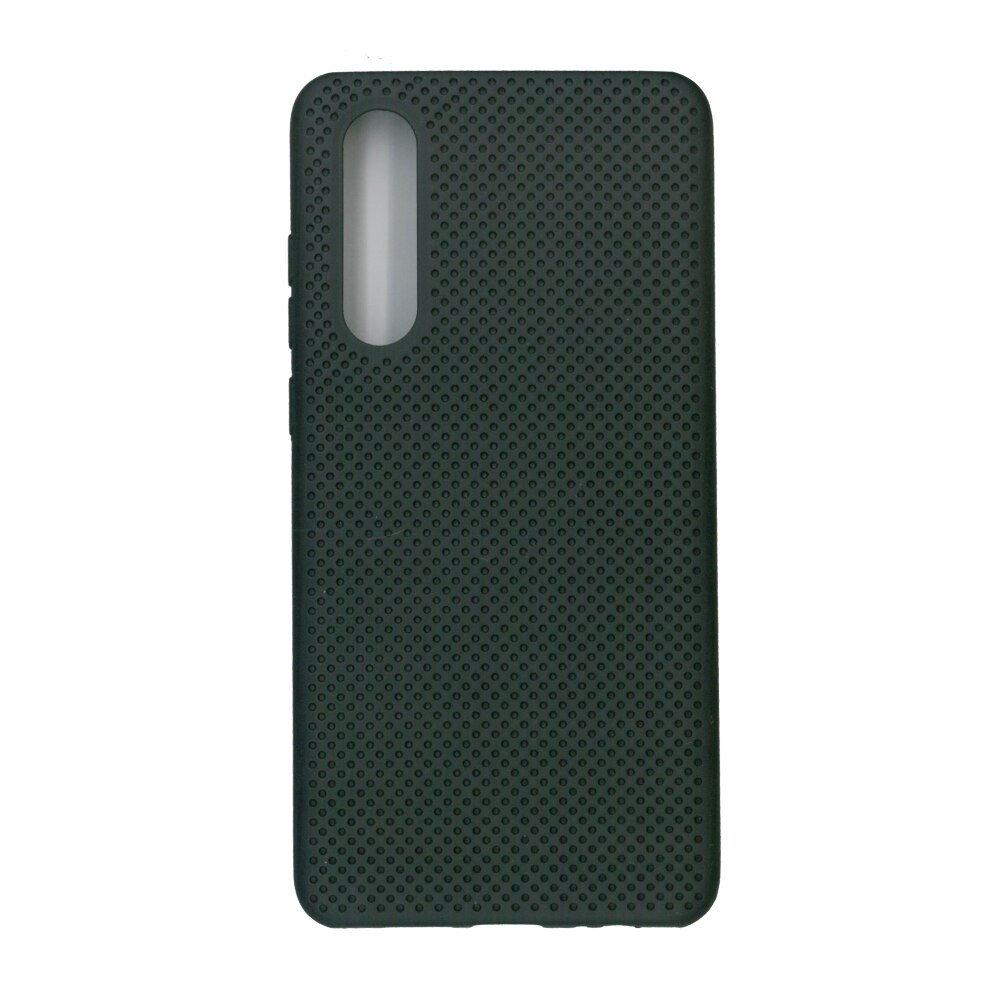 Husa din silicon cu perforatii si interior de microfibra pentru Huawei P30 - High End, negru