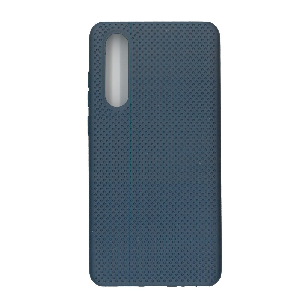 Husa din silicon cu perforatii si interior de microfibra pentru Huawei P30- High End, Albastru