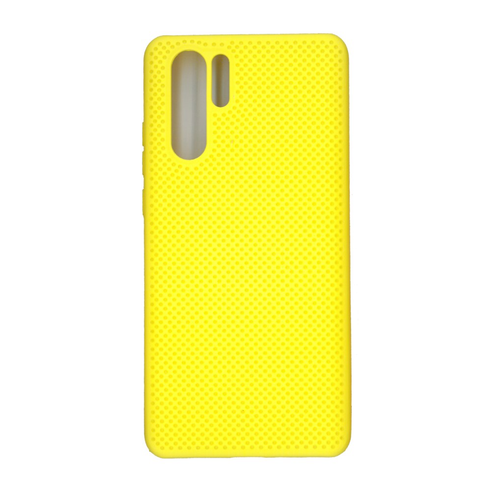 Husa din silicon cu perforatii si interior de microfibra pentru Huawei P30 Pro - High End, Galben