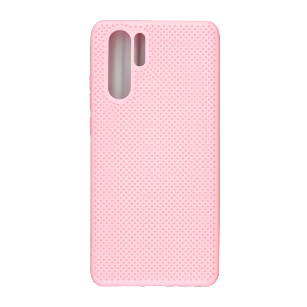 Husa din silicon cu perforatii si interior de microfibra pentru Huawei P30 Pro - High End, Roz