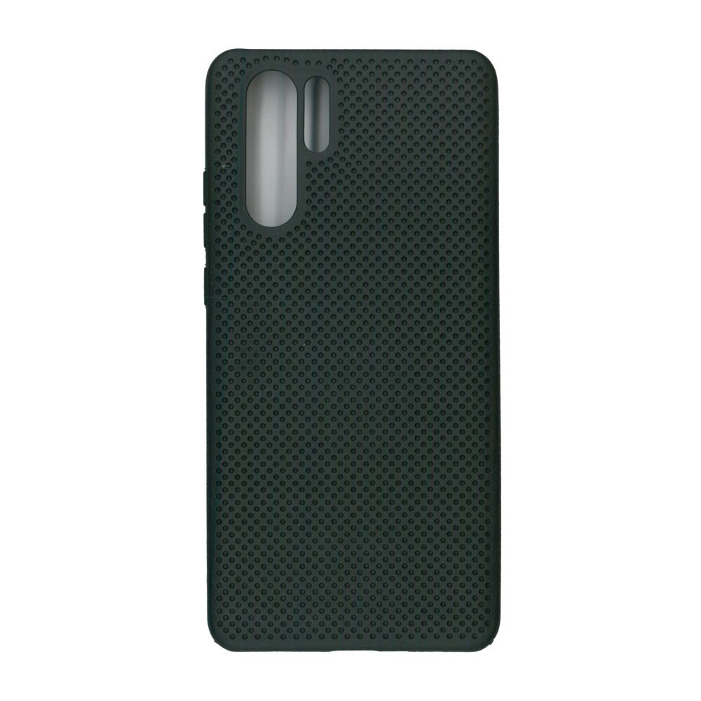 Husa din silicon cu perforatii si interior de microfibra pentru Huawei P30 Pro - High End, Negru