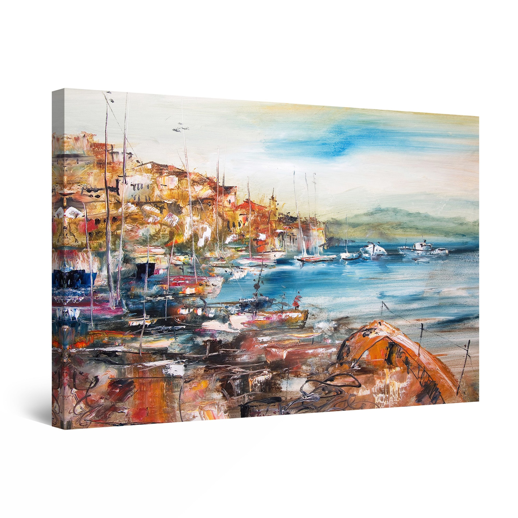 Tablou DualView Startonight Port pescaresc, luminos in intuneric, 80 cm x 120 cm