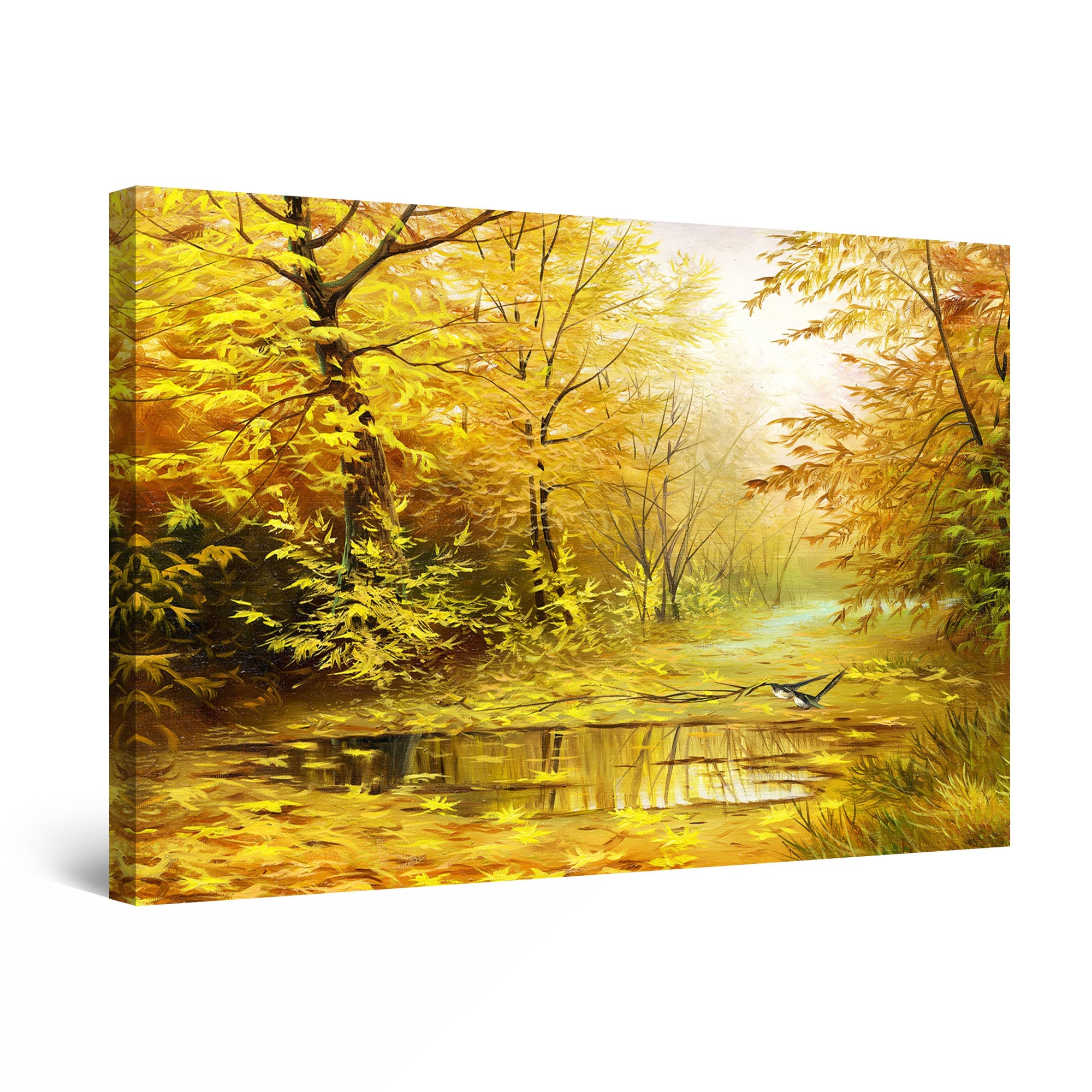 Tablou DualView Startonight Toamna pe lac, luminos in intuneric, 60 cm x 40 cm