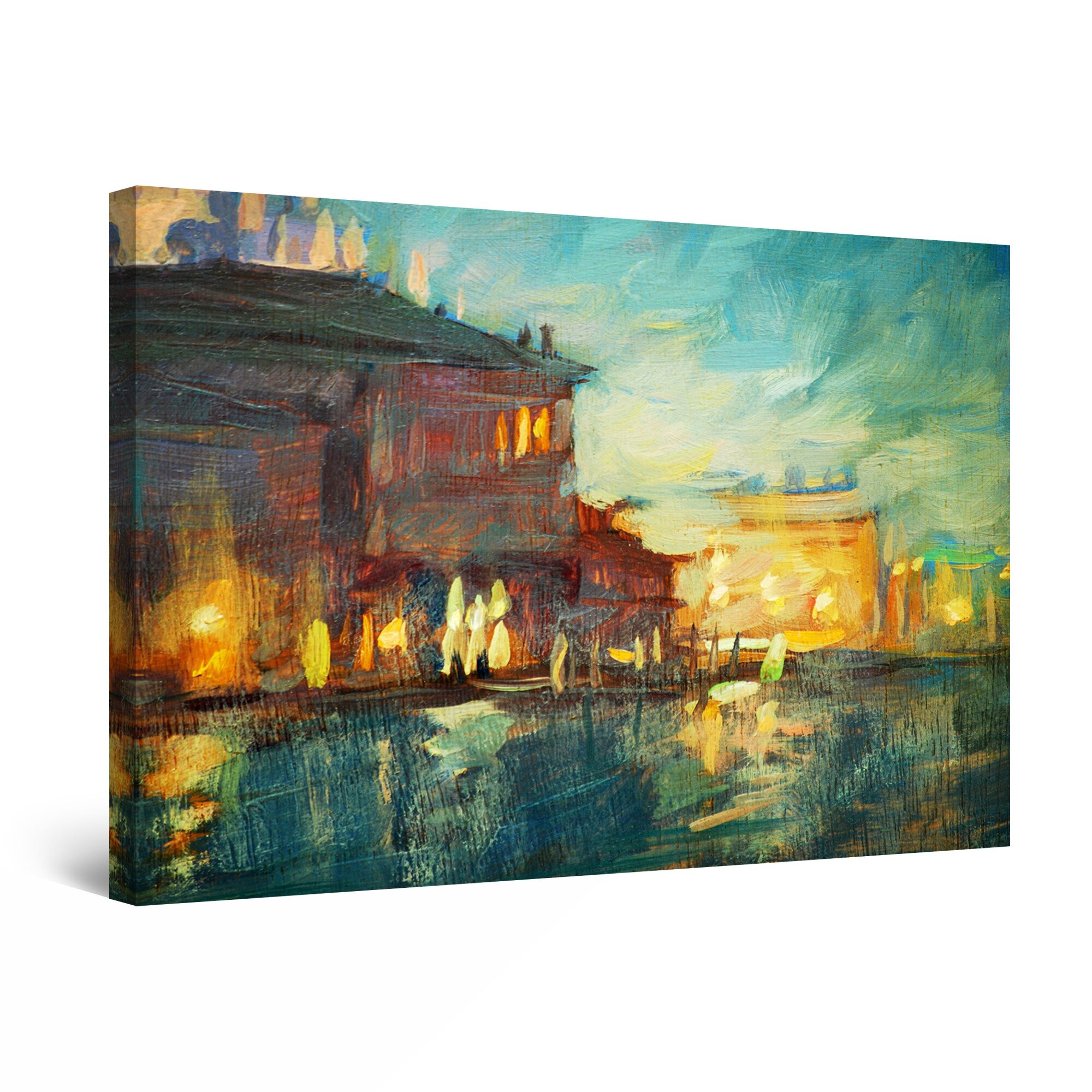 Tablou DualView Startonight Oras grecesc, luminos in intuneric, 80 cm x 120 cm