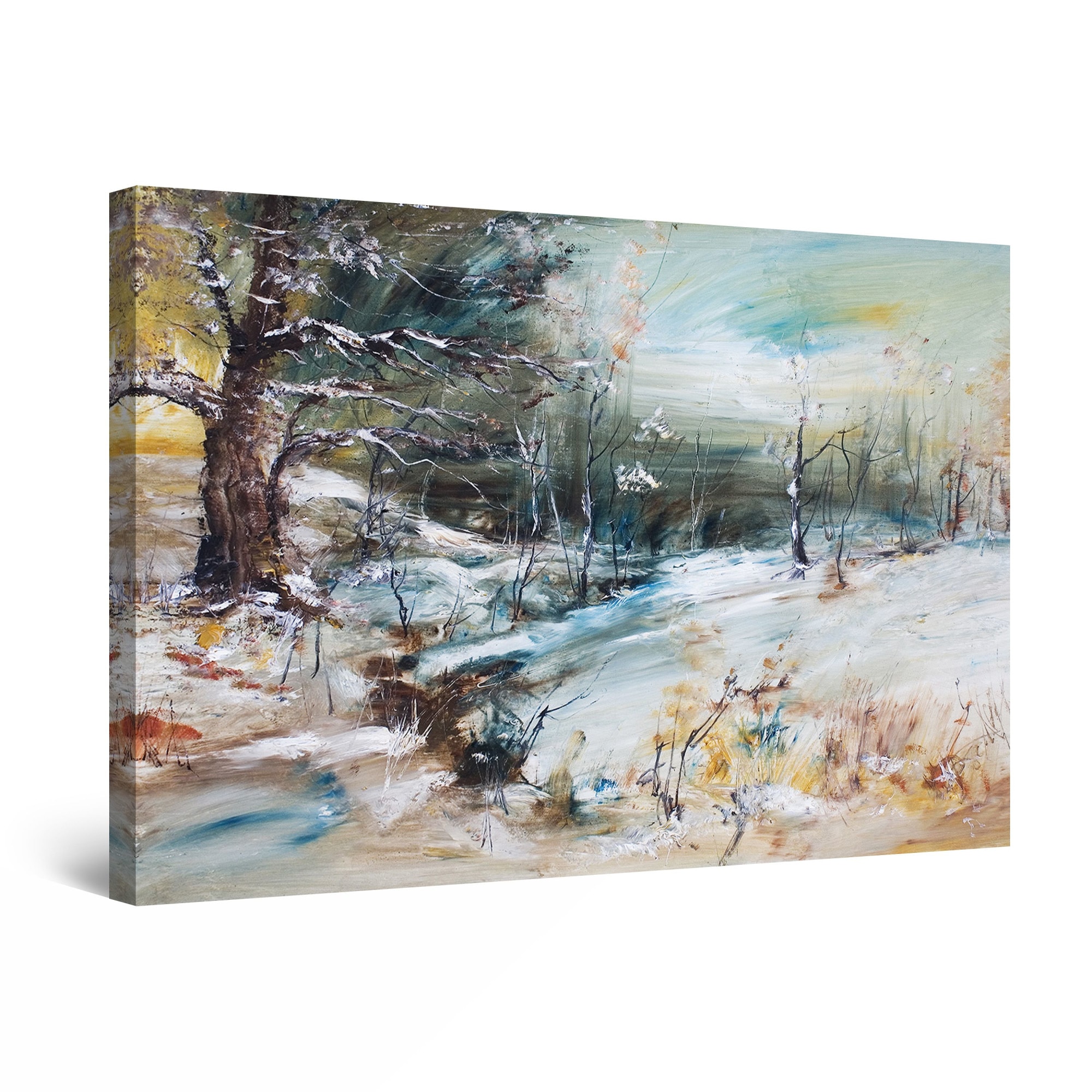 Tablou DualView Startonight Peisaj de iarna minimalist, luminos in intuneric, 60 cm x 40 cm