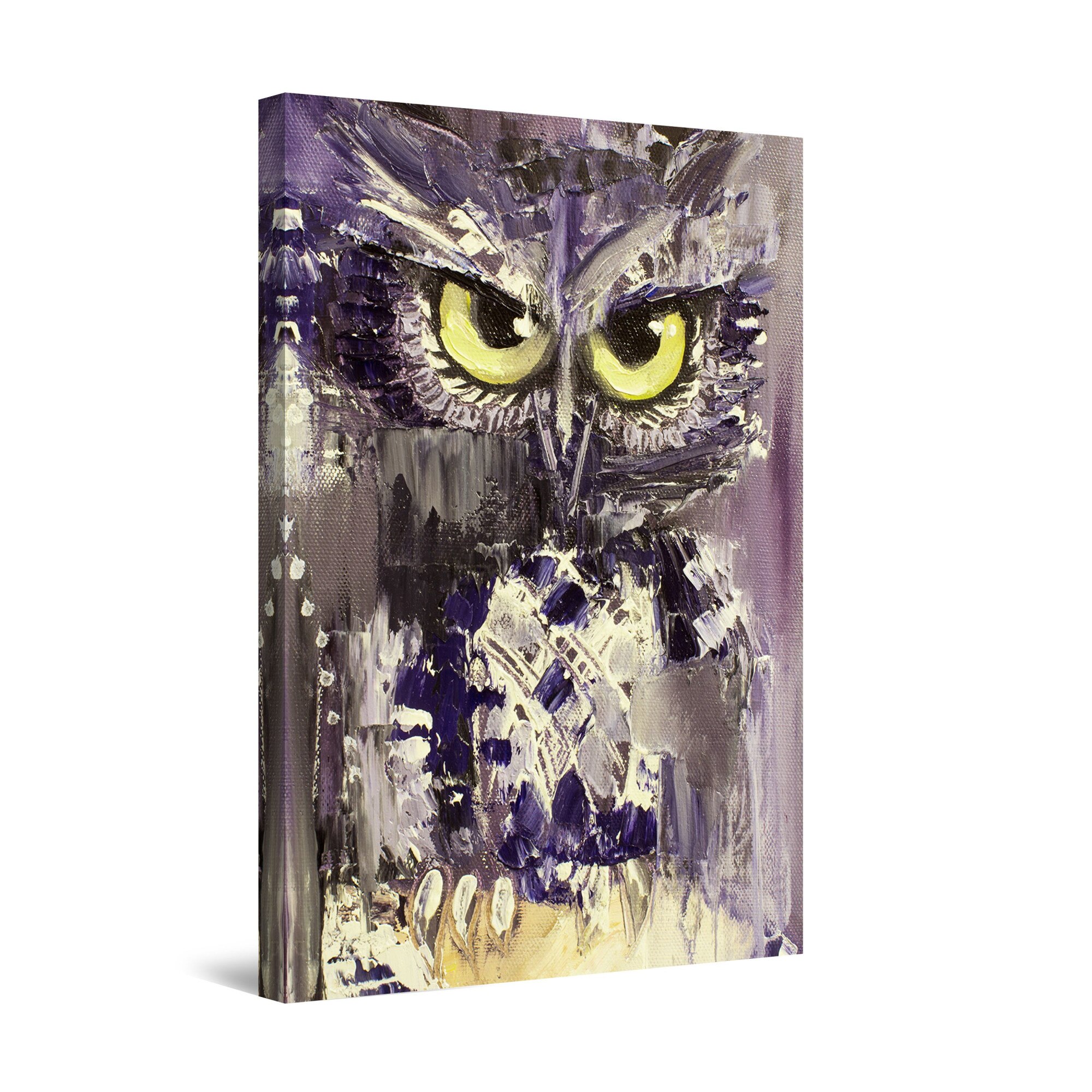 Tablou DualView Startonight Bufnita stilizata, luminos in intuneric, 90 cm x 60 cm