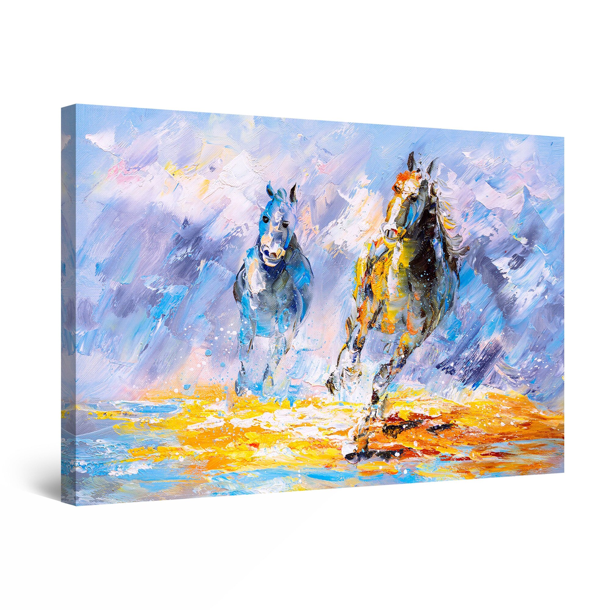 Tablou DualView Startonight Cai pictati, luminos in intuneric, 60 cm x 40 cm