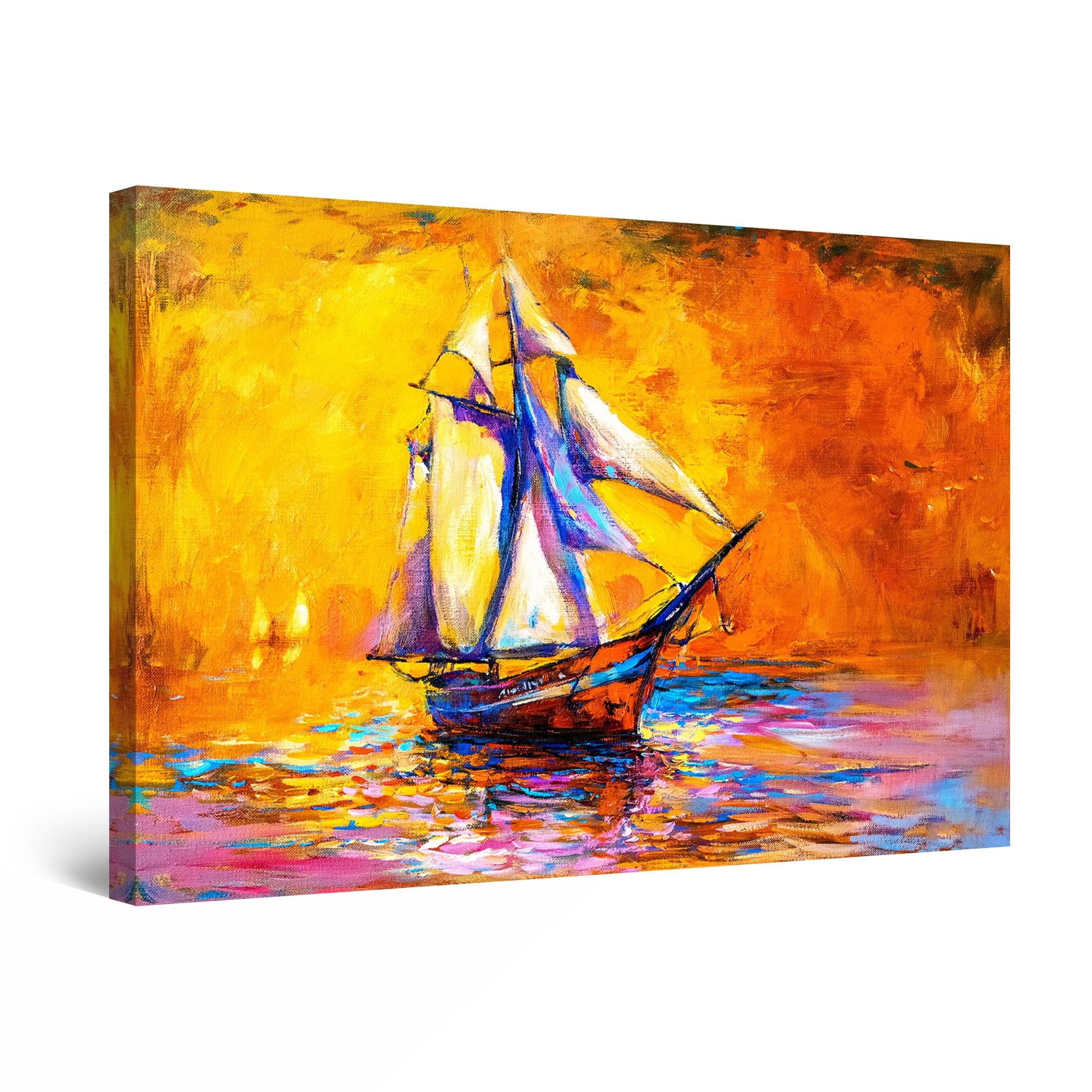 Tablou DualView Startonight Barca cu panze, luminos in intuneric, 60 cm x 40 cm