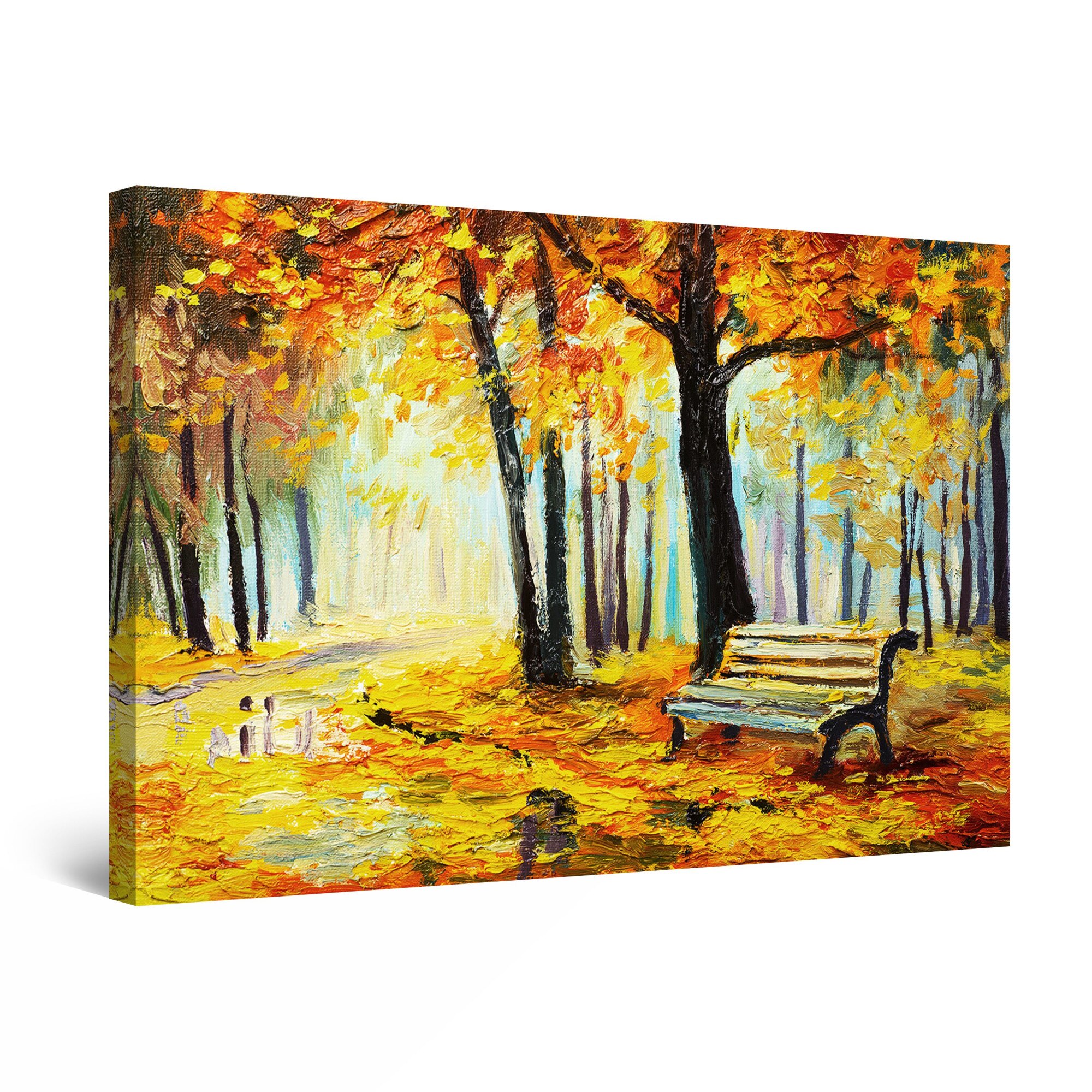 Tablou DualView Startonight Banca in parcul ruginiu, luminos in intuneric, 30 cm x 20 cm