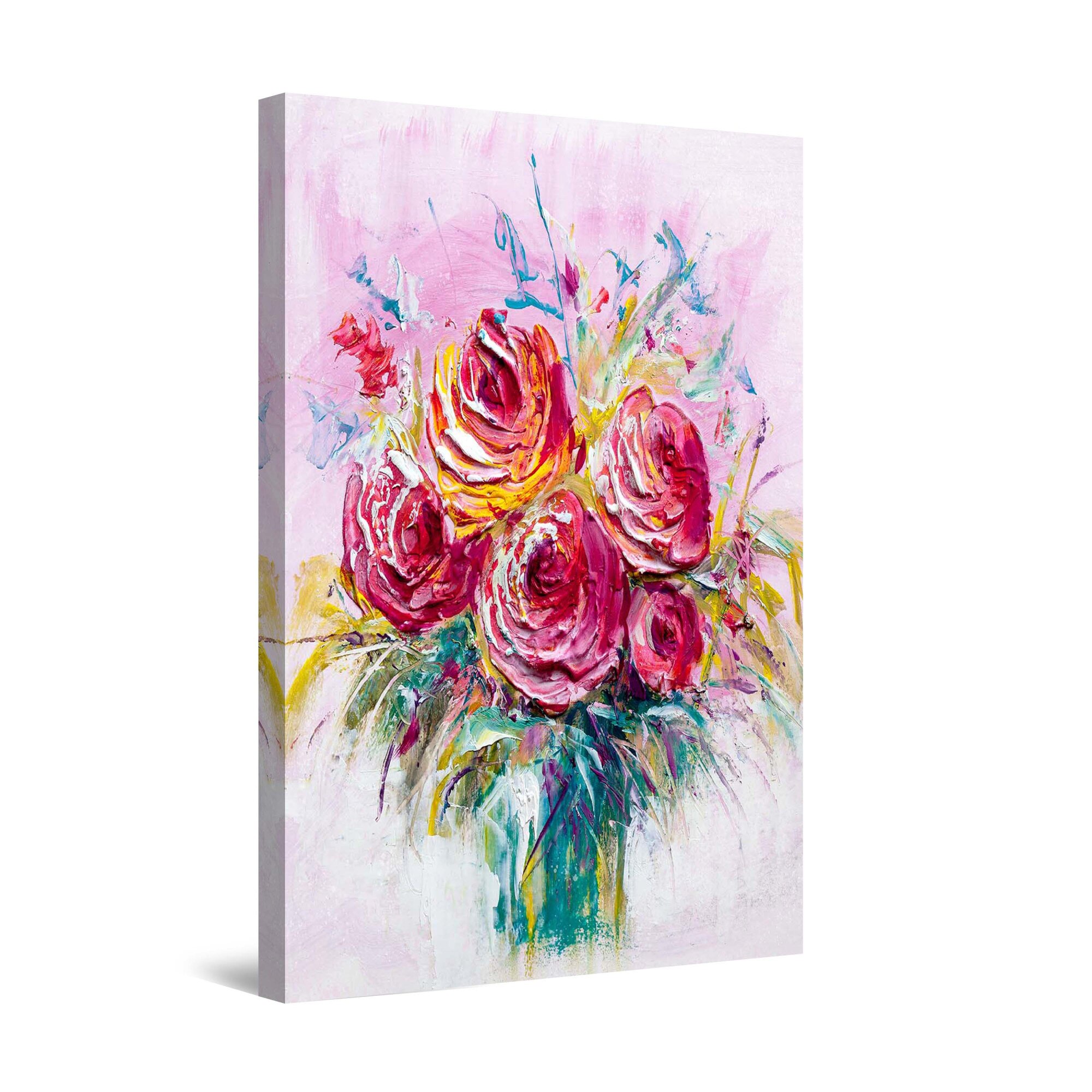 Tablou DualView Startonight Bujori in vaza, luminos in intuneric, 60 cm x 40 cm