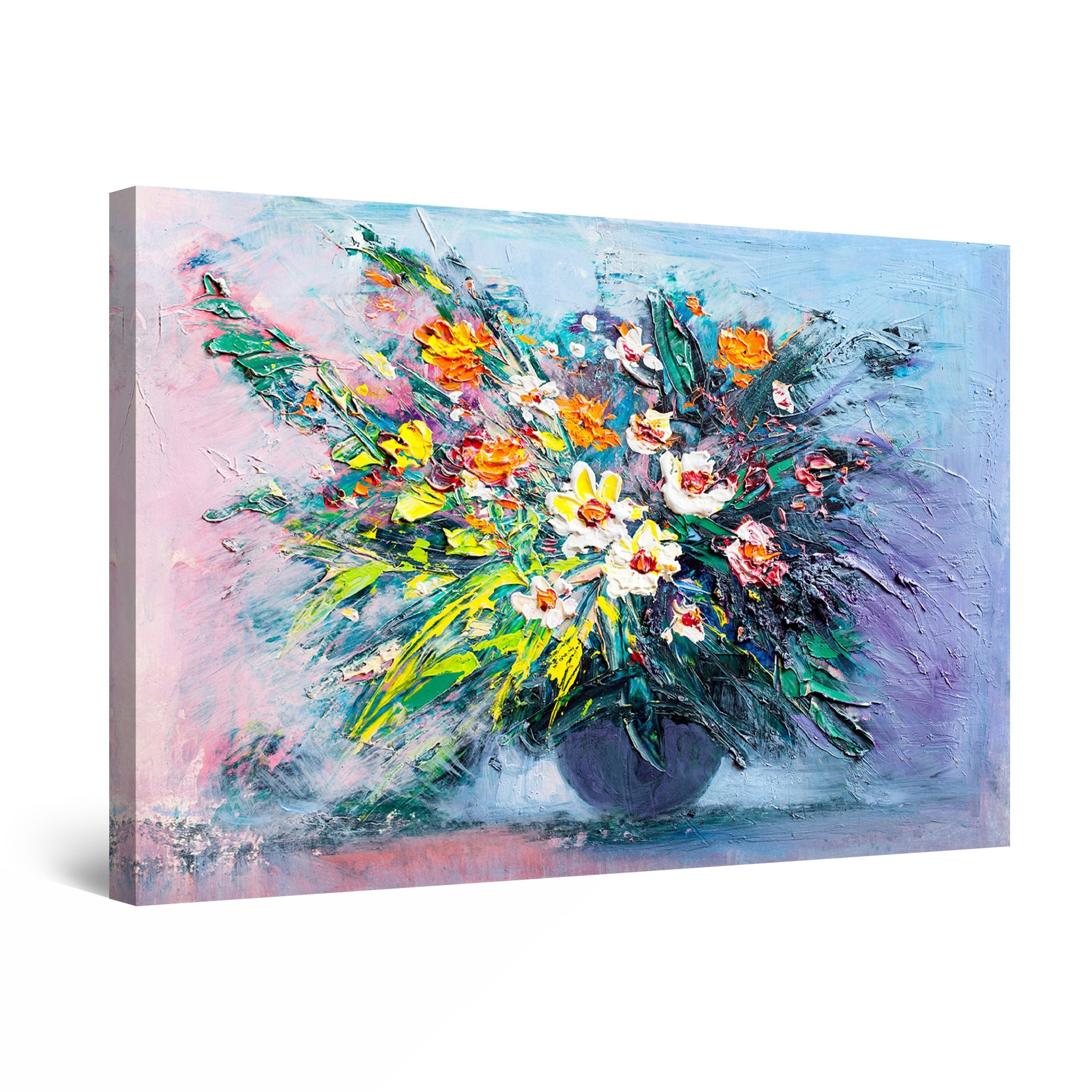 Tablou DualView Startonight Flori in nuante violet, luminos in intuneric, 60 cm x 40 cm