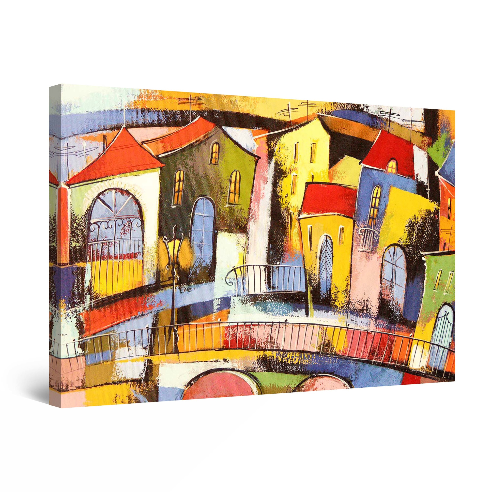 Tablou DualView Startonight Oras colorat, luminos in intuneric, 30 cm x 20 cm