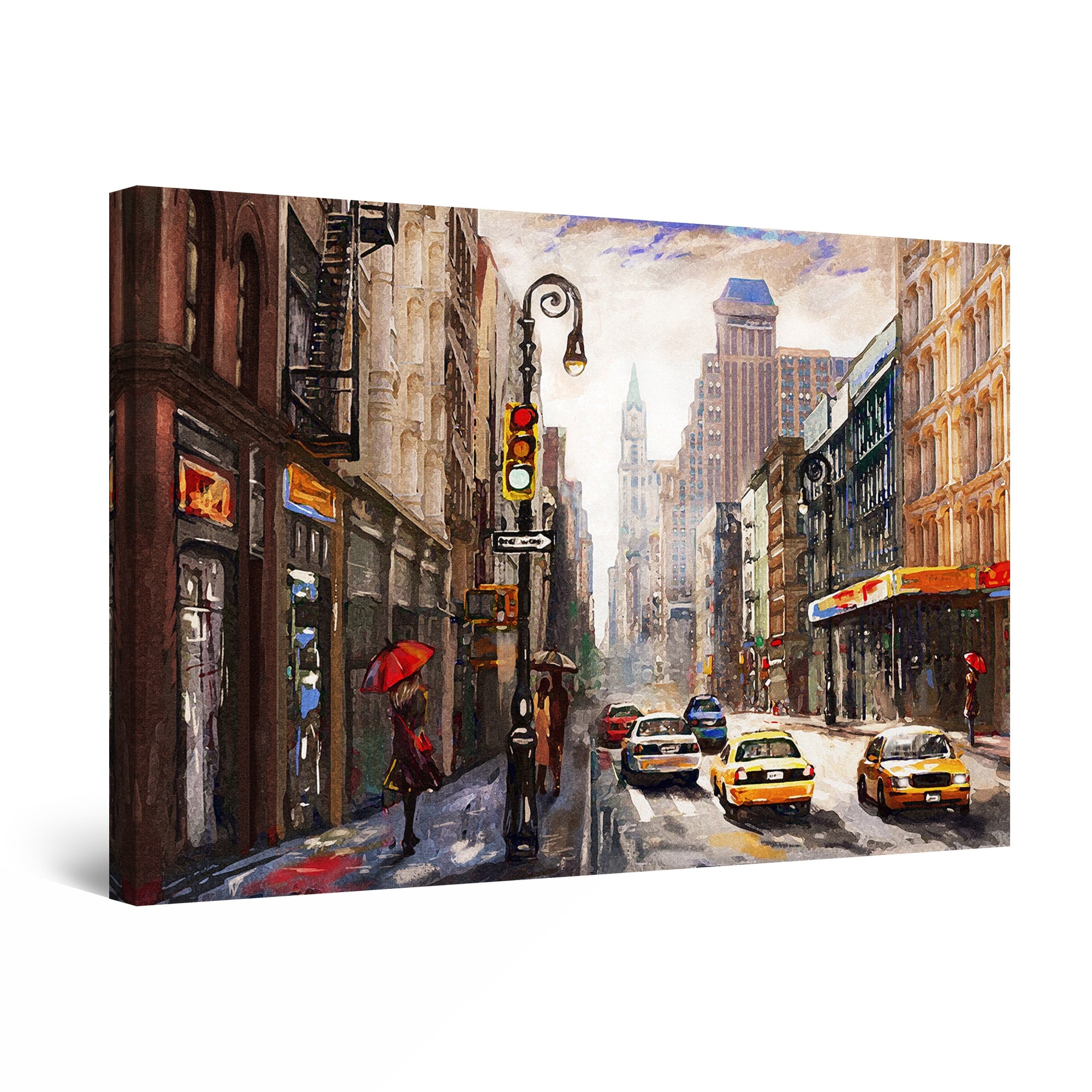 Tablou DualView Startonight Taxi in New York, luminos in intuneric, 80 cm x 120 cm