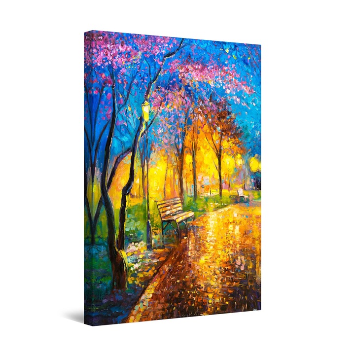 Картина Startonight DualView Yellow Blue Park Abstract Trees Painting, светлина в тъмнотo, 90 cm x 60 cm