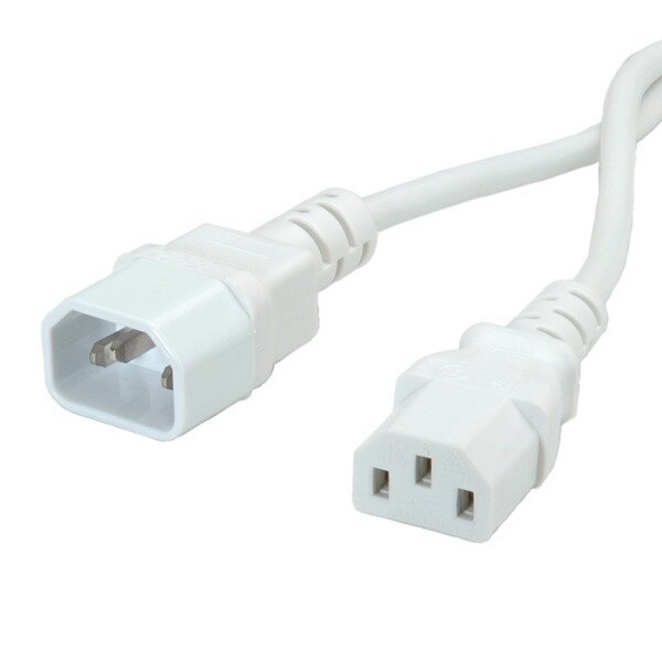 Cablu prelungitor alimentare PC C13 - C14 1.8m Alb, Value 19.99.1516