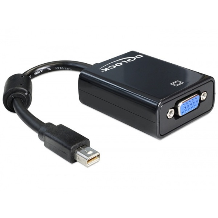 Aдаптер Delock 65256 Mini Displayport към VGA 15 пинов, Черен