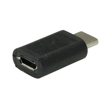 Adaptor USB 2.0 tip C la micro USB-B T-M Negru, Value 12.99.3191 Adaptor USB 2.0 tip C la micro USB-B T-M Negru, Value 12.99.3191