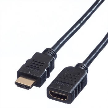 Cablu prelungitor HDMI T-M 2m Negru, Value 11.99.5575 Cablu prelungitor HDMI T-M 2m Negru, Value 11.99.5575