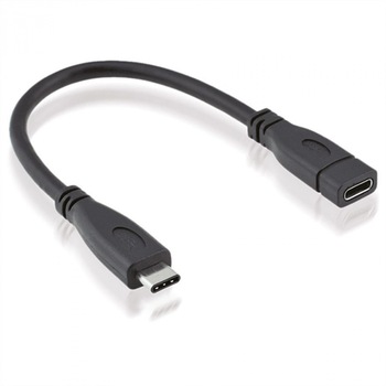 Cablu prelungitor USB 3.1-C T-M negru 0.15m, Roline 11.02.9015 Cablu prelungitor USB 3.1-C T-M negru 0.15m, Roline 11.02.9015