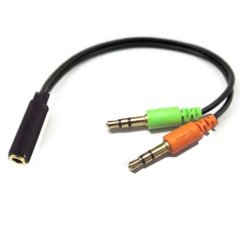 Adaptor Cablu audio Jack Active, 2 x 3.5mm 3 pin Tata (microfon + casti/ boxe) la 1 x jack 3.5mm 4 pin Mama - 20cm Adaptor Cablu audio Jack Active, 2 x 3.5mm 3 pin Tata (microfon + casti/ boxe) la 1 x jack 3.5mm 4 pin Mama - 20cm