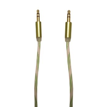 Cablu Audio Auxiliar Jack-Jack 3.5 mm , High Quality , Conectori Auriti , Verde Cablu Audio Auxiliar Jack-Jack 3.5 mm , High Quality , Conectori Auriti , Verde