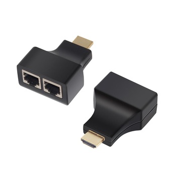 Set 2 bucati adaptor Extender HDMI la RJ45 CAT5e CAT6 UTP LAN Ethernet Balun Extender Repeater pana la 30 metri - Phuture® Set 2 bucati adaptor Extender HDMI la RJ45 CAT5e CAT6 UTP LAN Ethernet Balun Extender Repeater pana la 30 metri - Phuture®