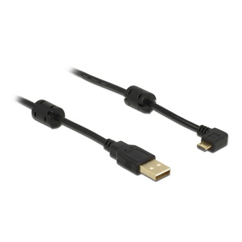 Cablu USB-A tata la USB micro-B tata in unghi de 270 grade, Delock - 83250 Cablu USB-A tata la USB micro-B tata in unghi de 270 grade, Delock - 83250