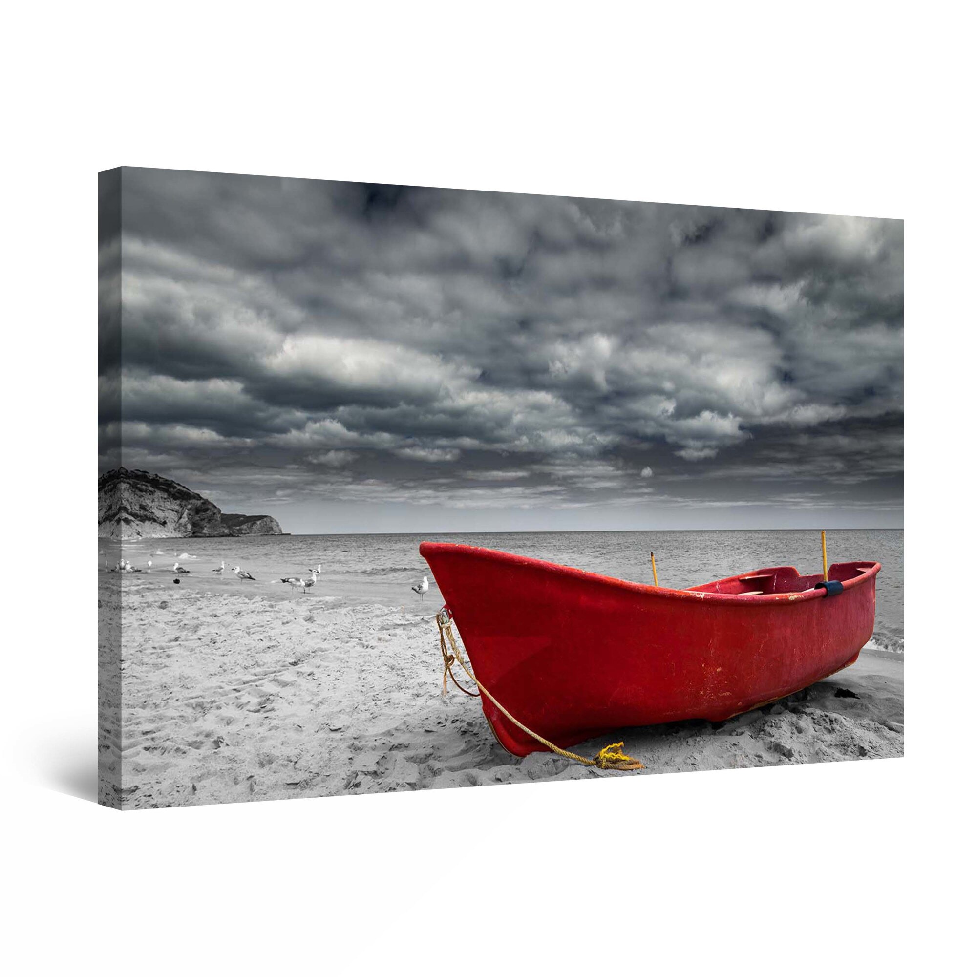 Tablou DualView Startonight Barca rosie, luminos in intuneric, 30 cm x 20 cm