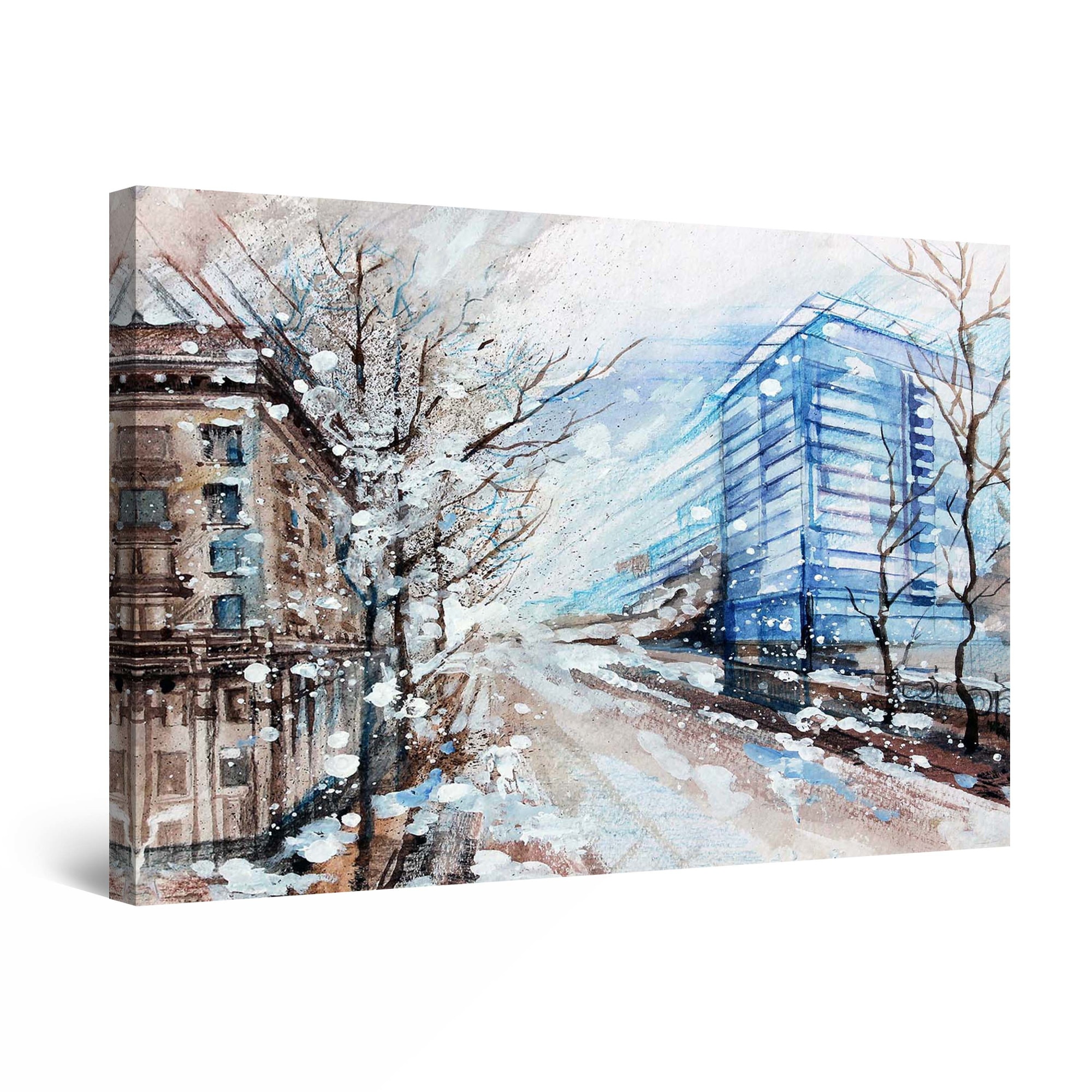Tablou DualView Startonight Oras iarna, luminos in intuneric, 30 cm x 20 cm
